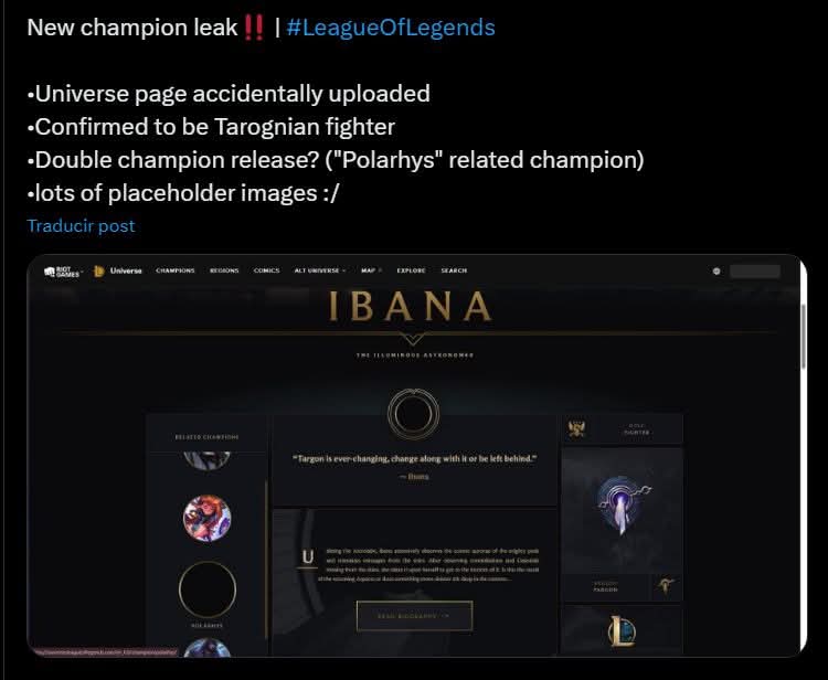 Ibana Nuevo Campeon de LoL