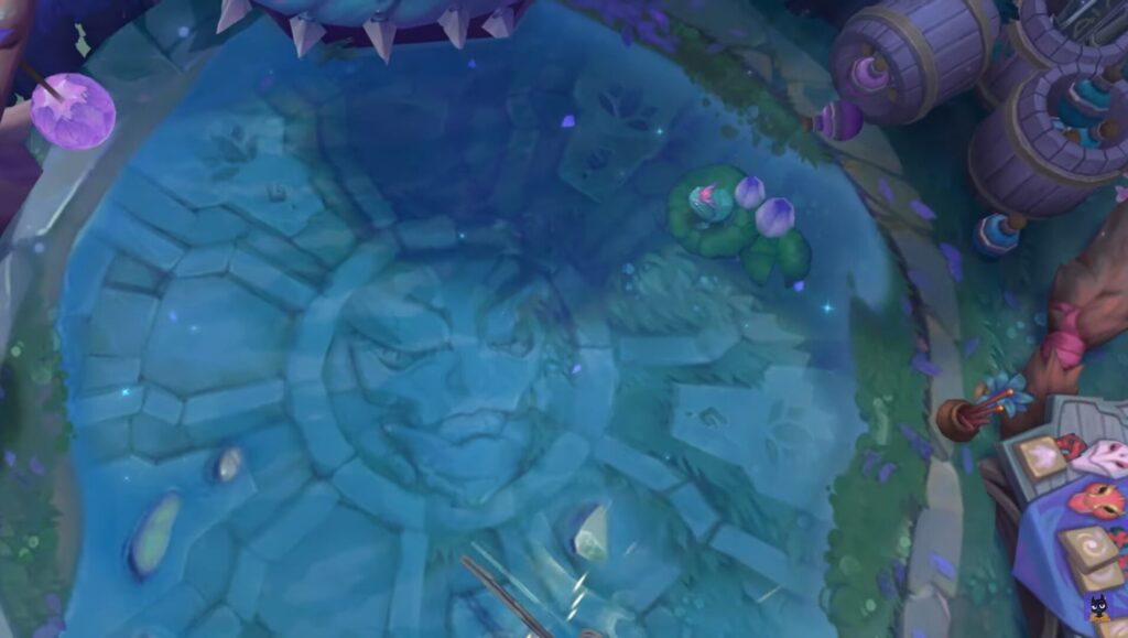 Referencias en el nuevo mapa de LoL / Mascara Azakana en la fuente del lado Azul