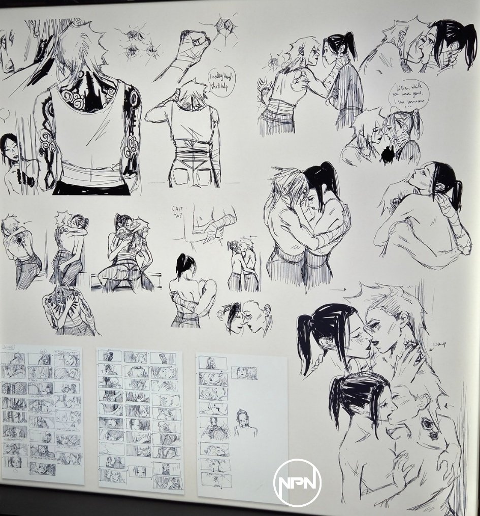 Storyboard de la escena íntima de Caitlyn y Vi | Arcane T2, Annecy 2025